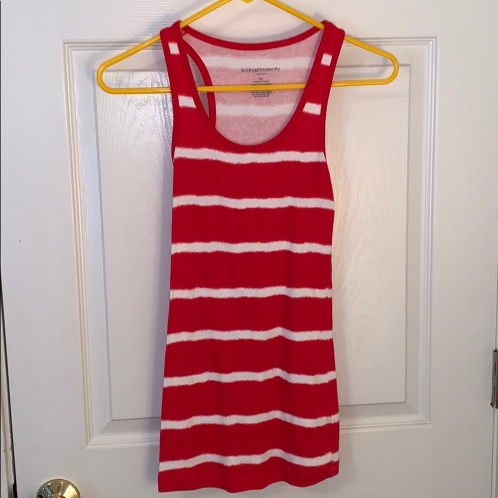 Comfy Red and White Striped Tank Top